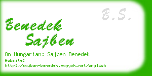 benedek sajben business card